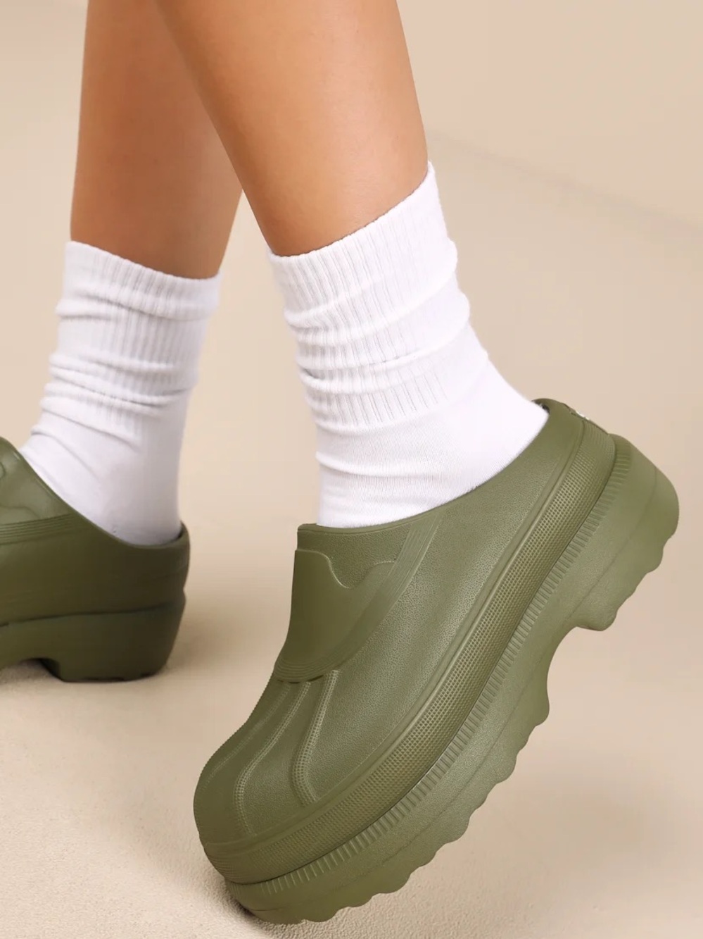 Sorel Olive Green Platform Slip-On Clog